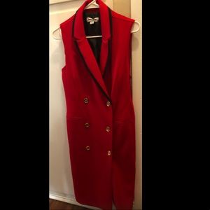 Red and black gold button dress